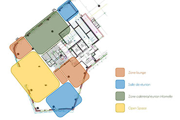 conception d'aménagement de bureau zoning